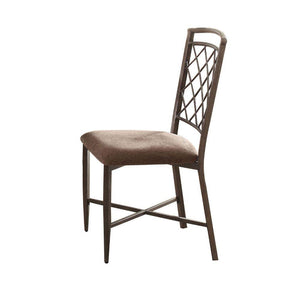 ACME - Aldric - Side Chair (Set of 2) - Fabric & Antique - 5th Avenue Furniture