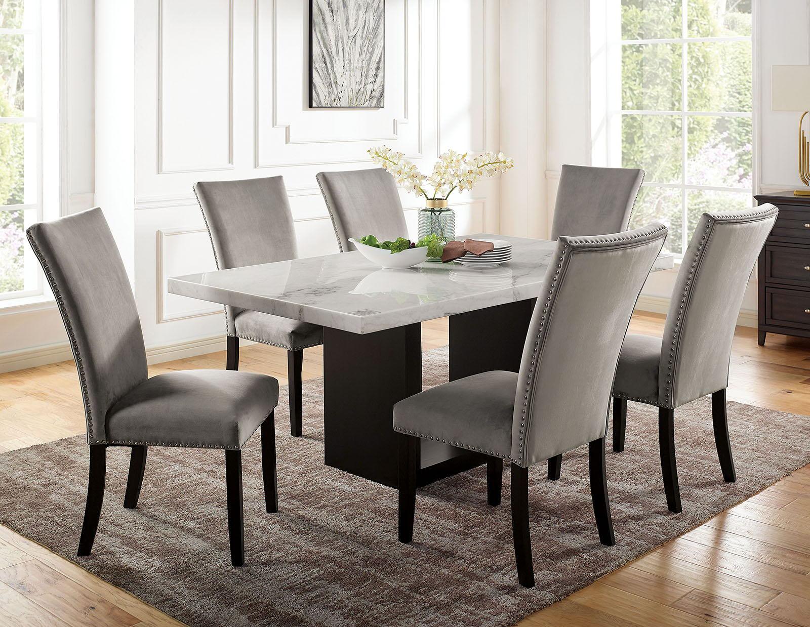 Furniture of America - Kian - Dining Table - White / Black - 5th Avenue Furniture