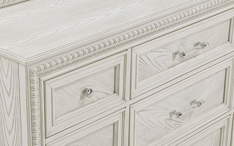 Crown Mark - Alexandria - Dresser & Mirror - White - 5th Avenue Furniture