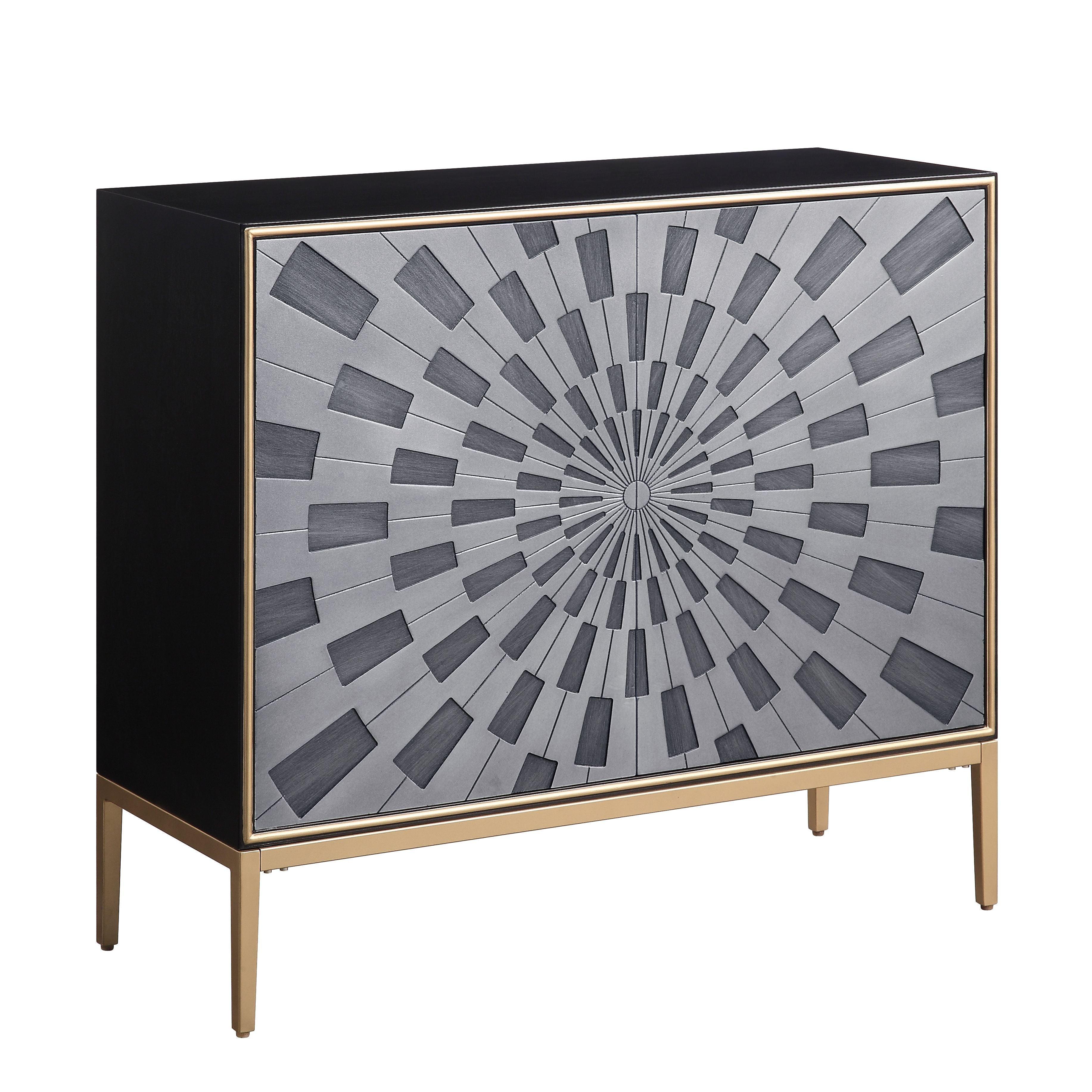 ACME - Quilla - Accent Table - Black, Gray & Brass Finish - 5th Avenue Furniture