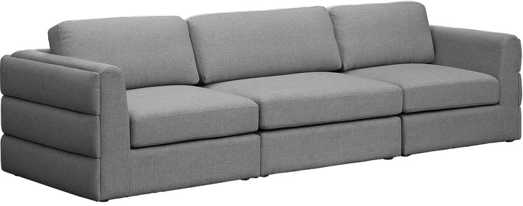 Meridian Furniture - Beckham - Modular Sofa 3 Seats - Gray - Fabric - 5th Avenue Furniture