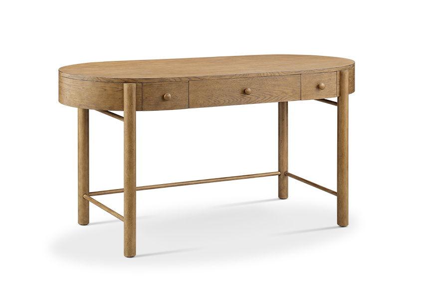 Magnussen Furniture - Hadleigh Brown - Oval Writing Desk - Honey - 5th Avenue Furniture