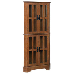 CoasterEveryday - Coreosis - 4-Shelf Corner Curio Cabinet - Golden Brown - 5th Avenue Furniture