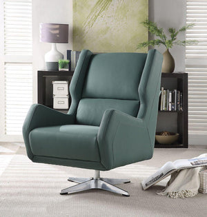 ACME - Eudora II - Accent Chair - Green Leather-Gel - 5th Avenue Furniture