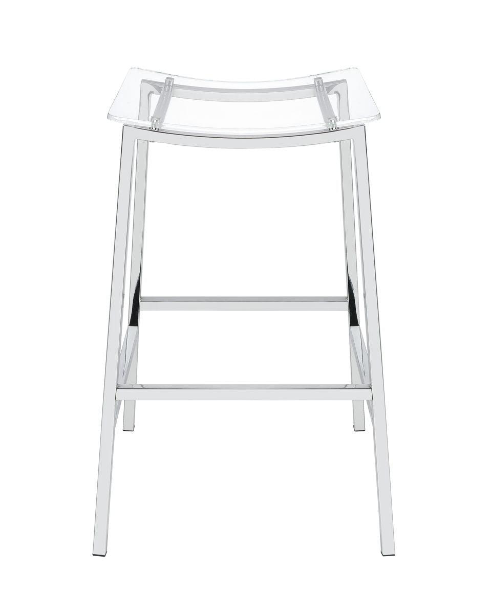 Steve Silver Furniture - Zena - Backless Bar Stool (Set of 2) - Clear - 5th Avenue Furniture