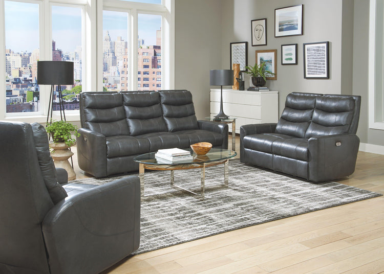 Catnapper - Bosa - Power Reclining Sofa - Charcoal - Leather - 5th Avenue Furniture