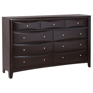 CoasterEssence - Phoenix - 9-Drawer Dresser - Deep Cappuccino - 5th Avenue Furniture