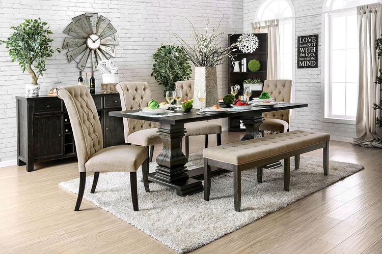 Furniture of America - Nerissa - Dining Table - Antique Black - 5th Avenue Furniture