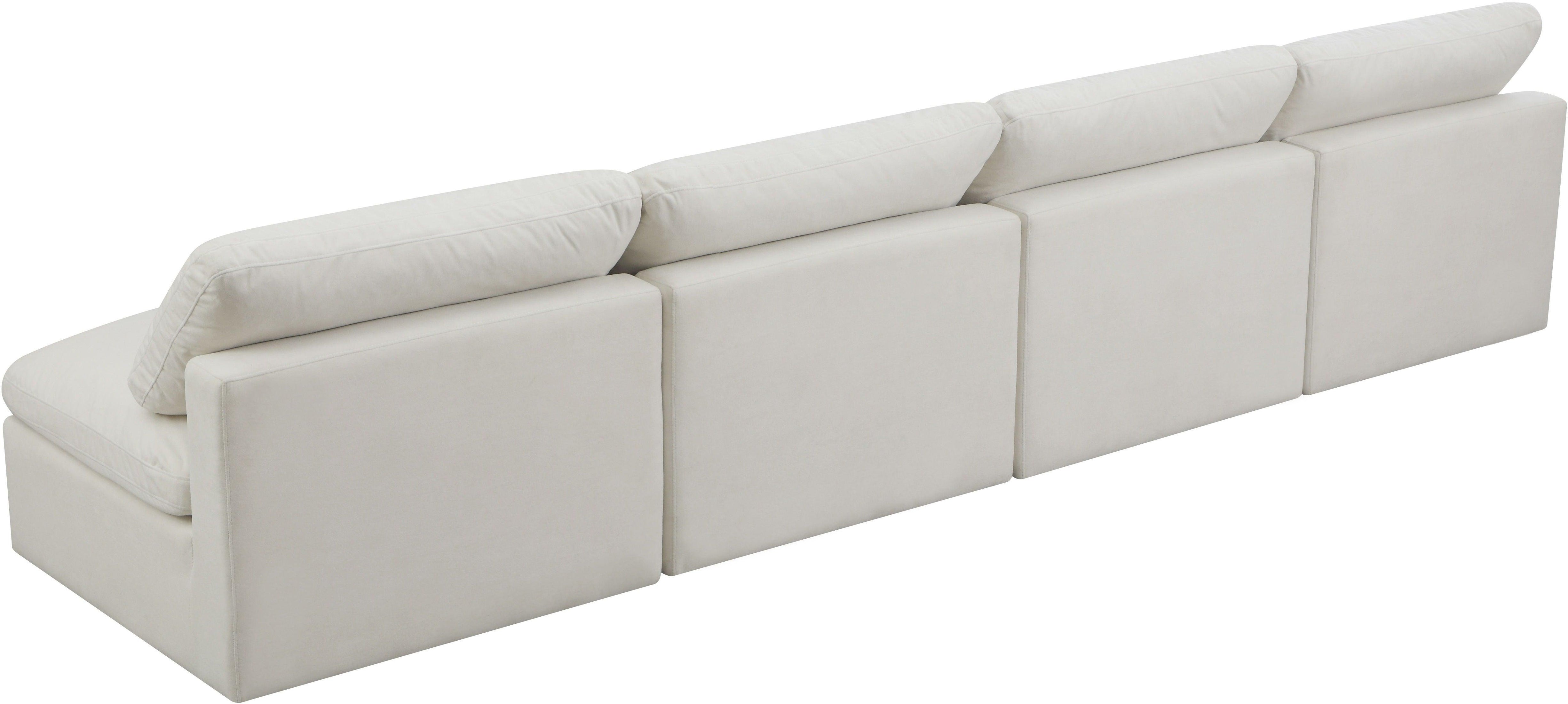 Meridian Furniture - Plush - Modular Armless 4 Seat Sofa - 5th Avenue Furniture