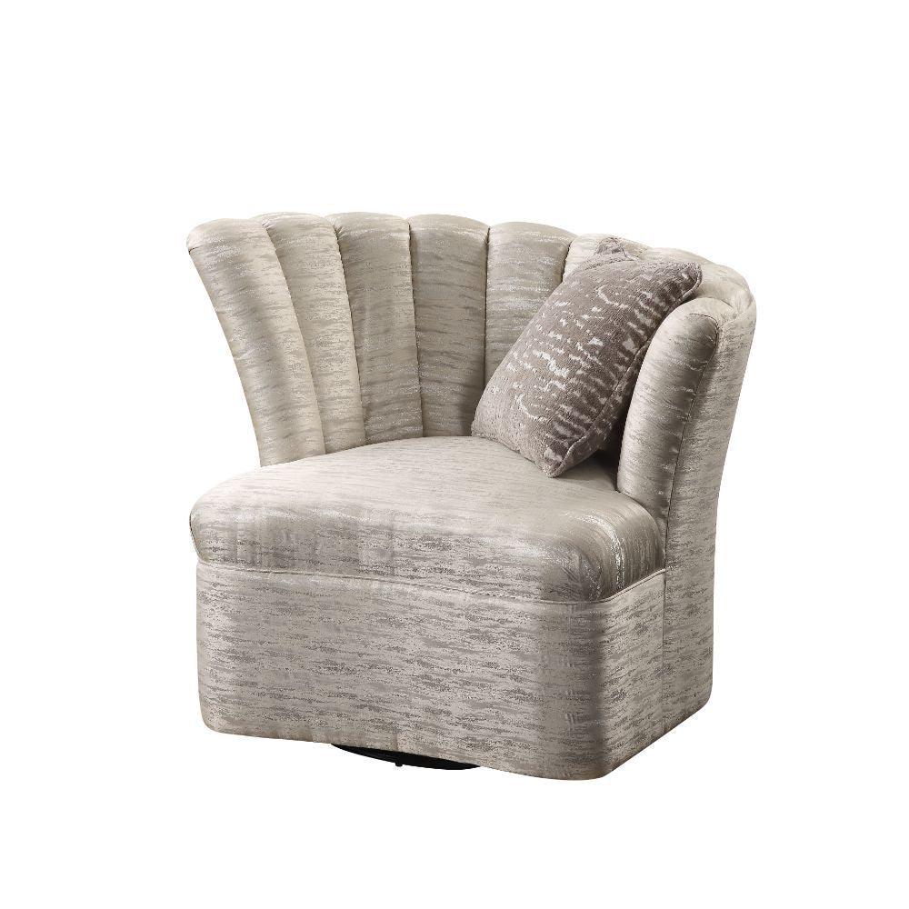 ACME - Athalia - Swivel Chair - Shimmering Pearl - 5th Avenue Furniture