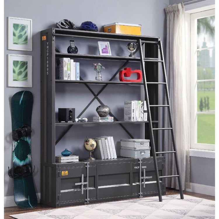 ACME - Cargo - Bookshelf & Ladder - 5th Avenue Furniture