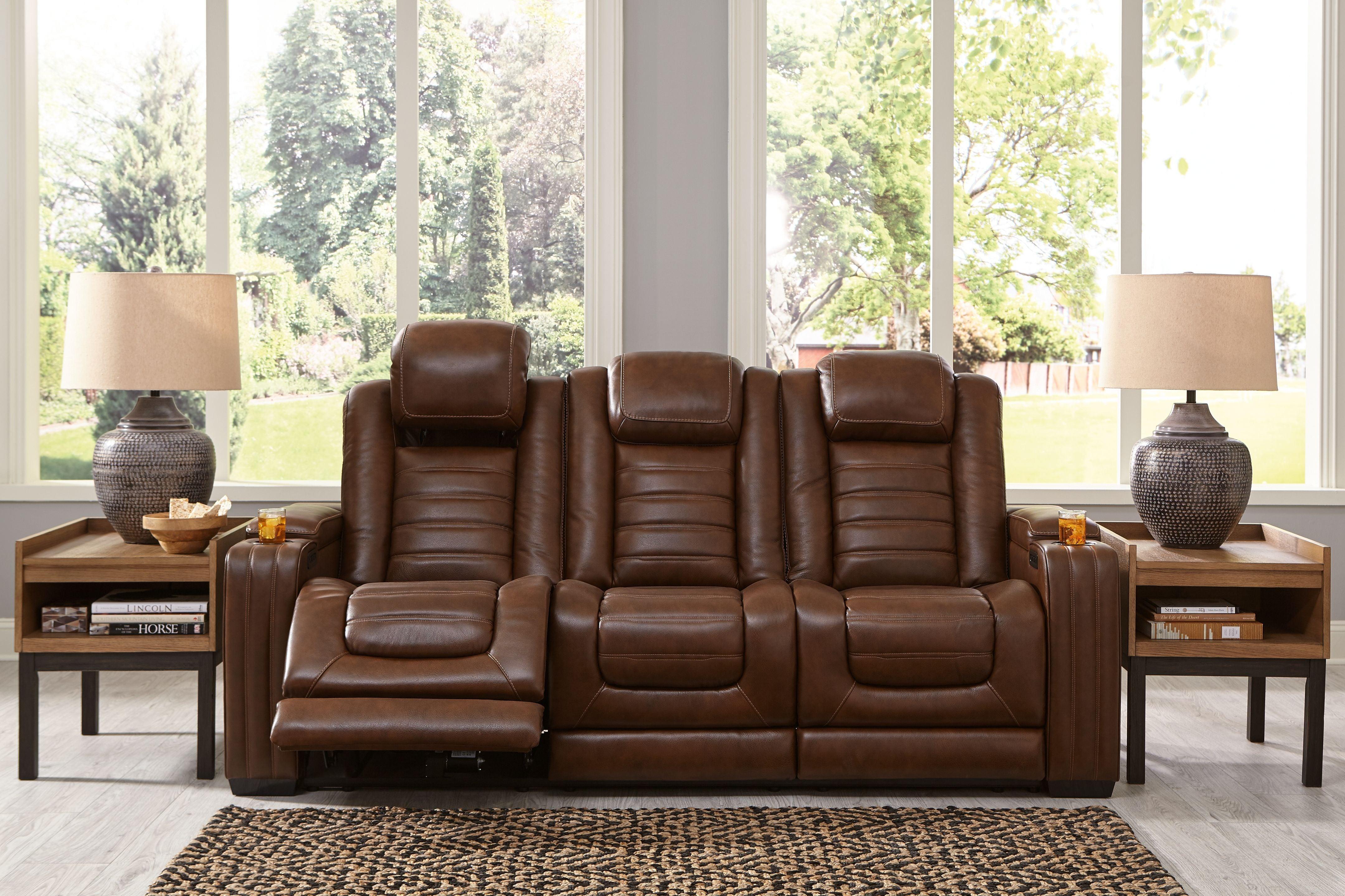 Signature Design by Ashley® - Backtrack - Chocolate - 2 Pc. - Power Reclining Sofa, Loveseat - 5th Avenue Furniture