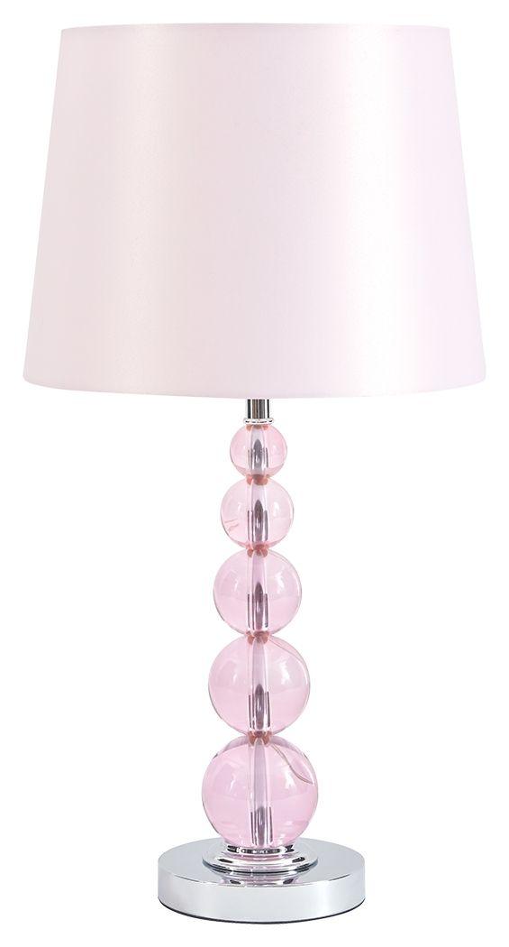 Ashley Furniture - Letty - Pink - Crystal Table Lamp - 5th Avenue Furniture
