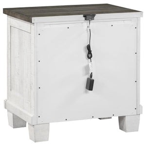 Coaster Fine Furniture - Lilith - 2-Drawer Nightstand - Distressed Gray And White - 5th Avenue Furniture