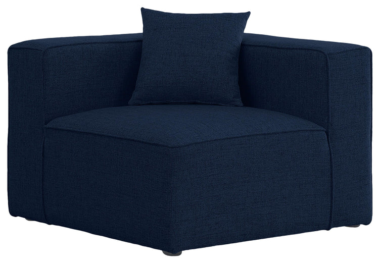 Meridian Furniture - Cube - Corner Chair - Navy - 5th Avenue Furniture