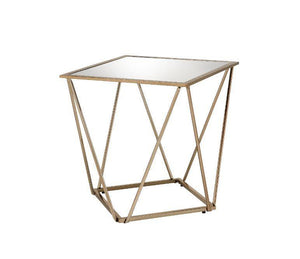 ACME - Fogya - End Table - Mirrored & Champagne Gold Finish - 5th Avenue Furniture