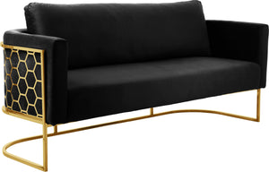 Meridian Furniture - Casa - Sofa with Gold Legs - 5th Avenue Furniture