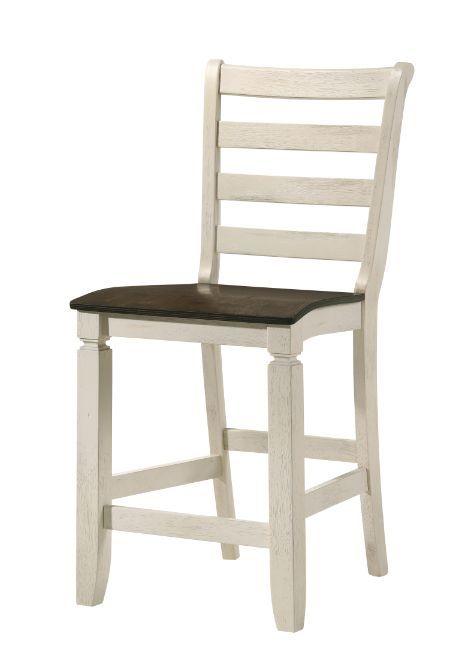 ACME - Tasnim - Counter Height Chair (Set of 2) - Oak & Antique White Finish - 5th Avenue Furniture