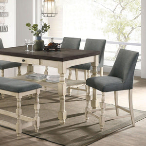 Furniture of America - Plymouth - Counter Height Table - Ivory / Dark Gray - 5th Avenue Furniture