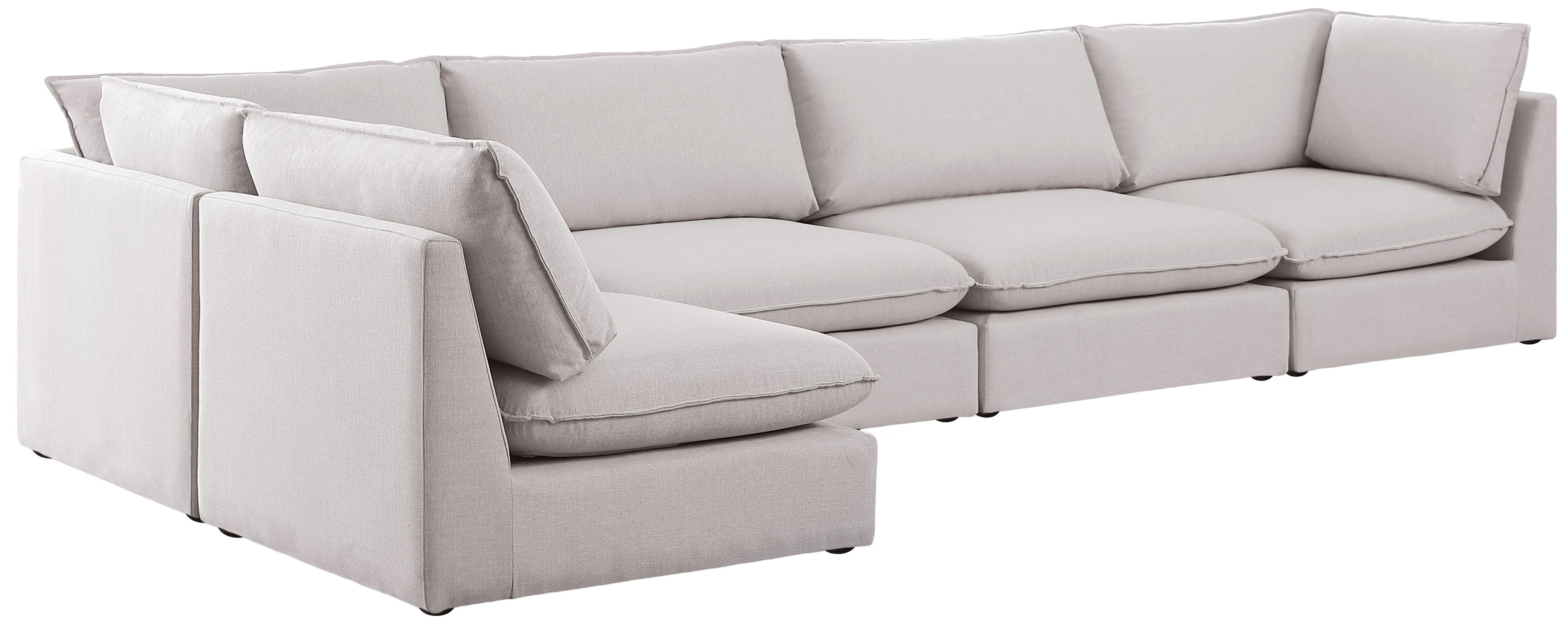 Meridian Furniture - Mackenzie - Modular Sectional 5 Piece - Beige - Fabric - 5th Avenue Furniture