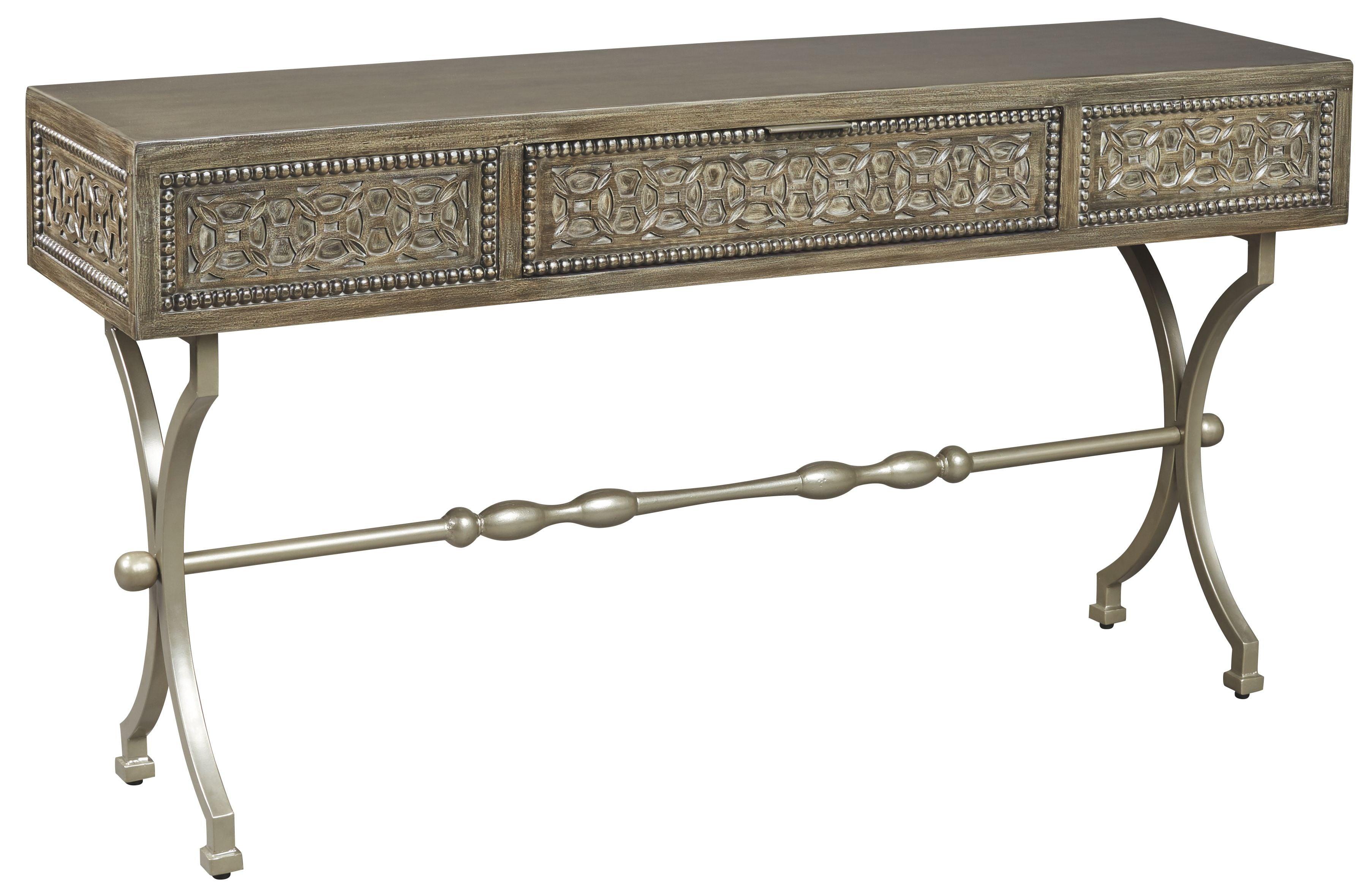 Ashley Furniture - Quinnland - Antique Black - Console Sofa Table - 5th Avenue Furniture