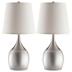 CoasterEveryday - Tenya - Empire Shade Table Lamps (Set of 2) - Silver And Chrome - 5th Avenue Furniture