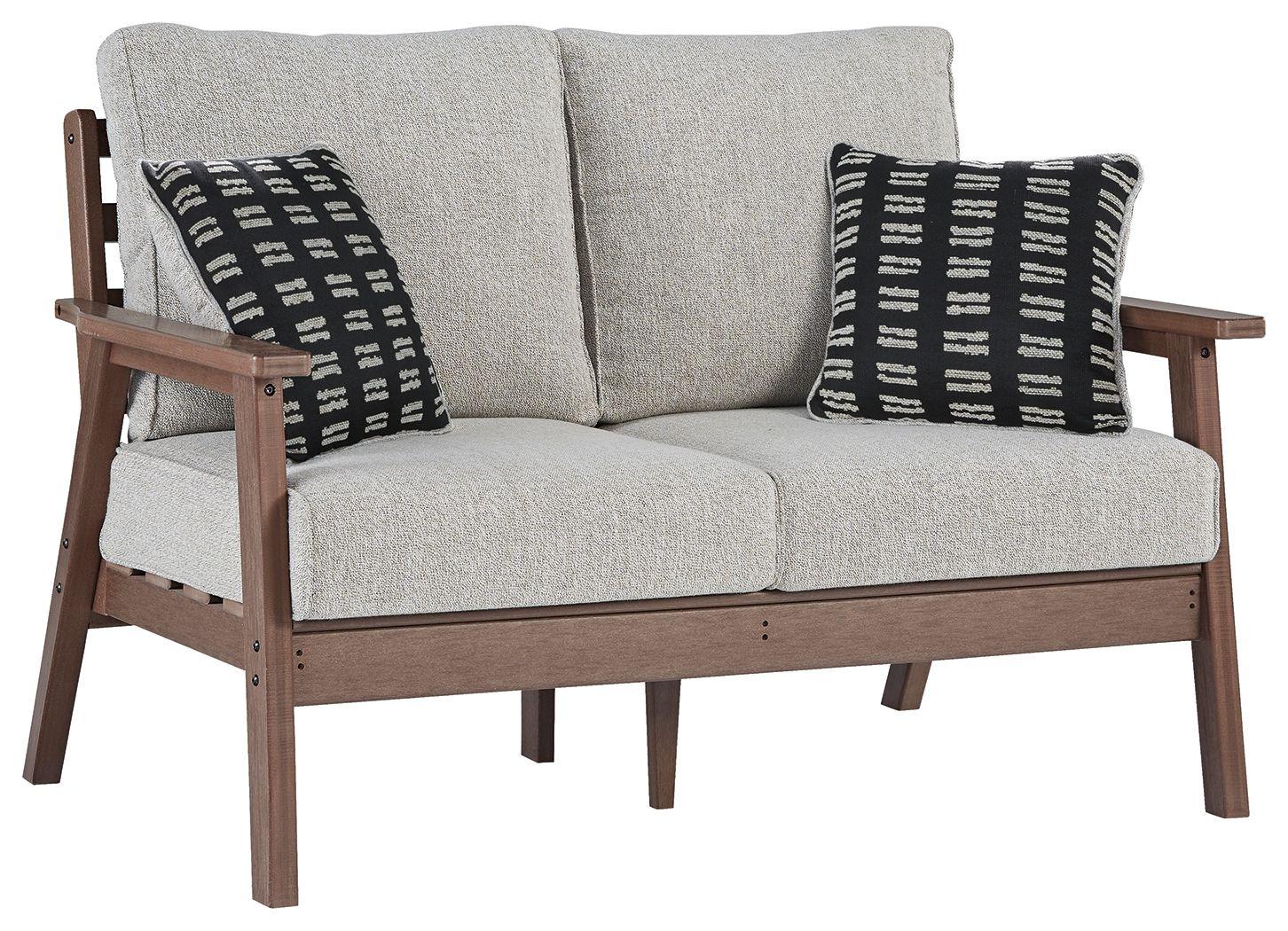 Signature Design by Ashley® - Emmeline - Brown / Beige - Loveseat W/Cushion - 5th Avenue Furniture