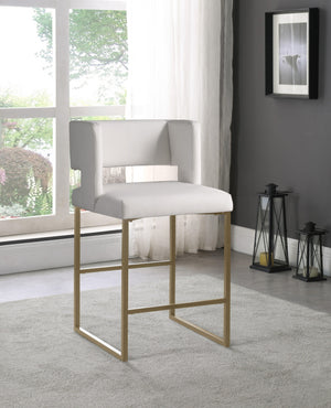 Meridian Furniture - Caleb - Counter Stool with Gold Legs (Set of 2) - 5th Avenue Furniture
