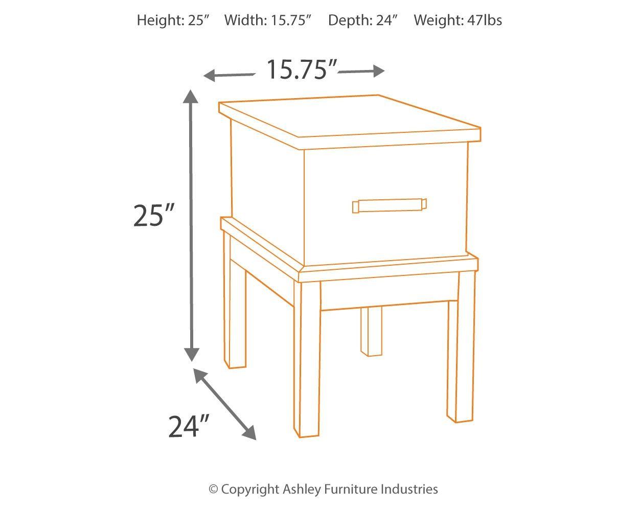 Ashley Furniture - Stanah - Brown / Beige - Chair Side End Table - 5th Avenue Furniture