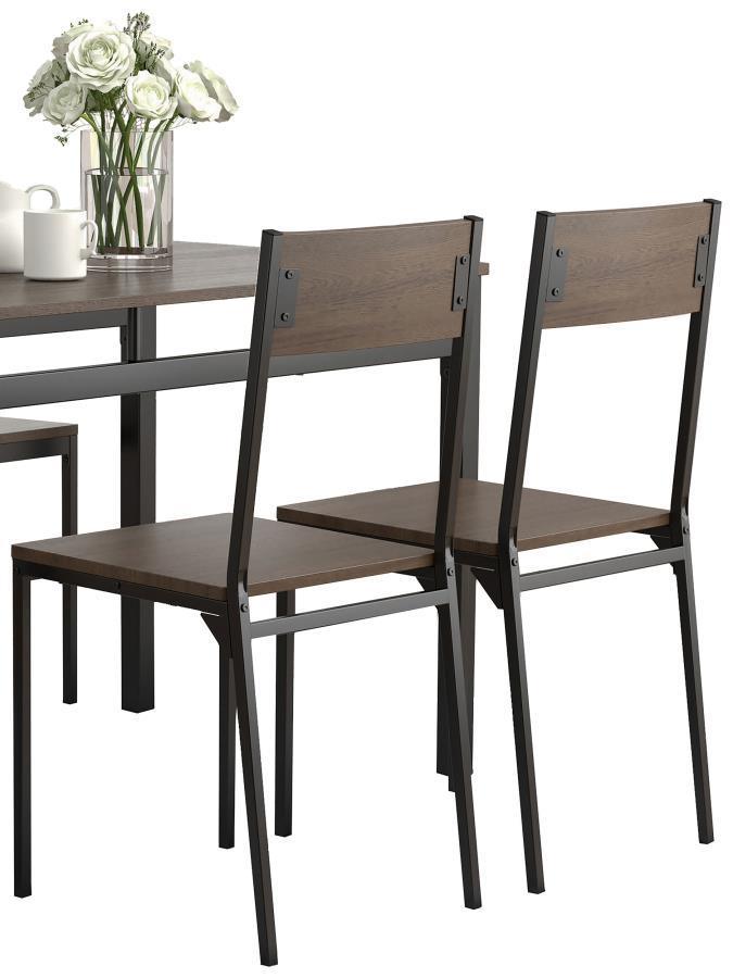 CoasterEveryday - Lana - 5 Piece Dining Set - Ark Brown And Matte Black - 5th Avenue Furniture