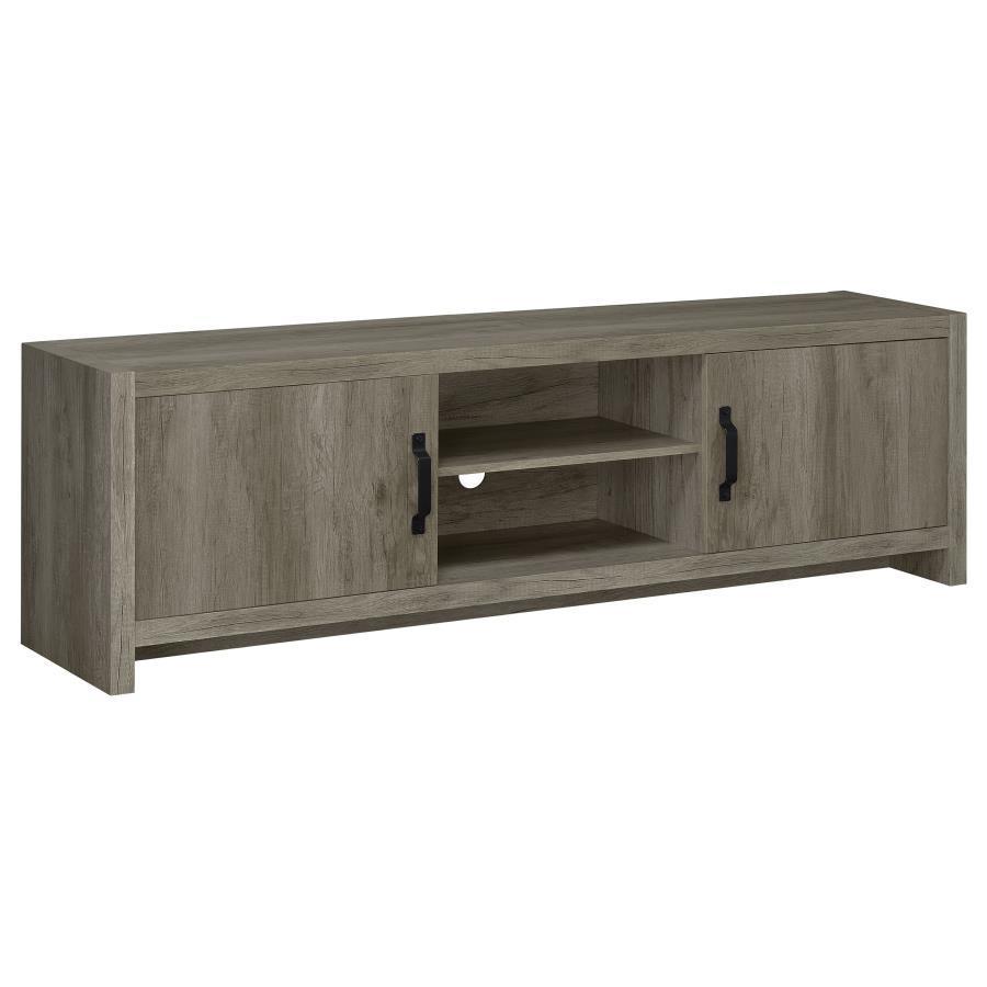 CoasterEssence - Burke - 2-Door TV Console - Gray Driftwood - 5th Avenue Furniture