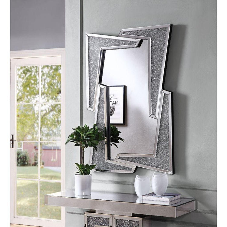 ACME - Noralie - Wall Decor - Mirrored & Faux Diamonds - Glass - 47" - 5th Avenue Furniture