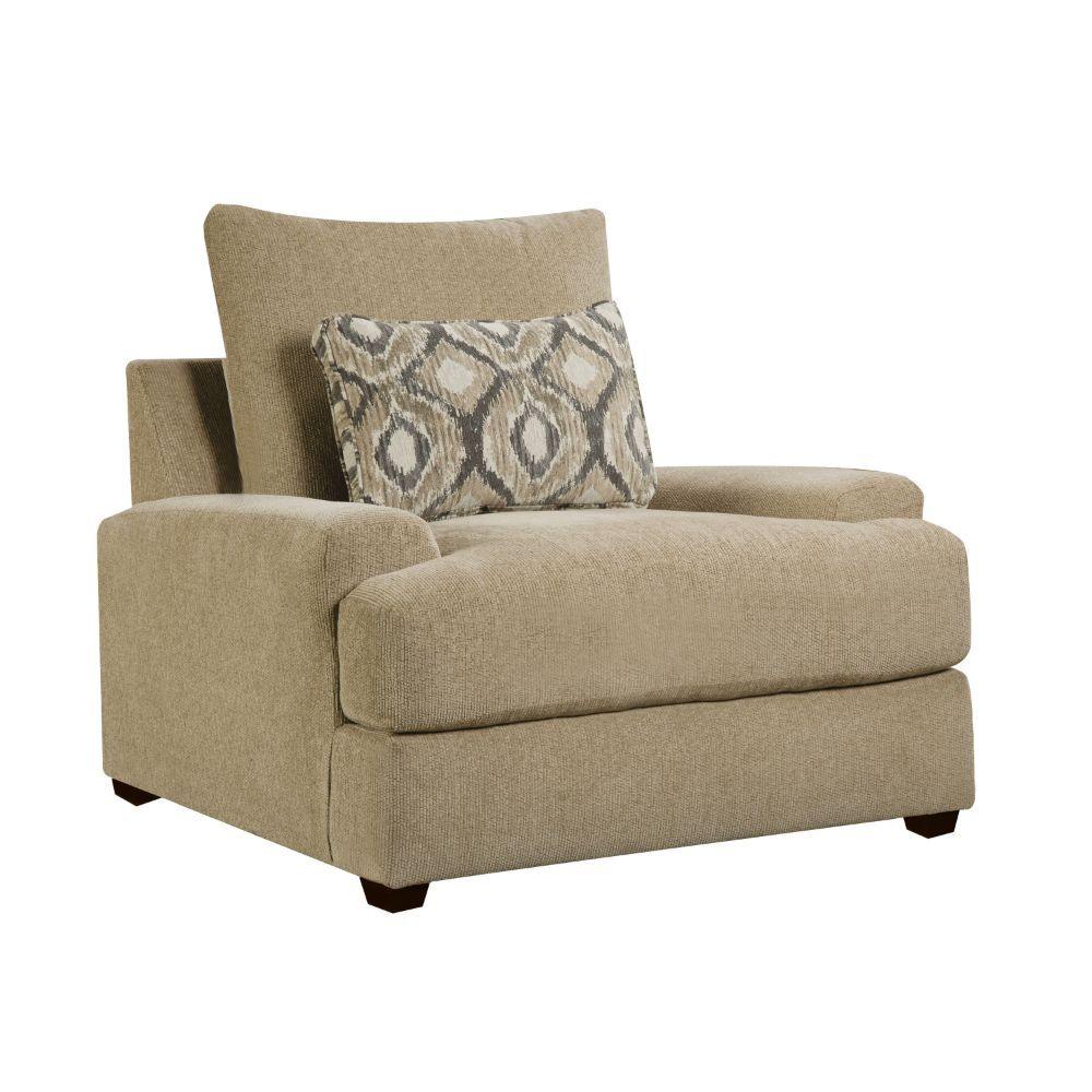 ACME - Vassenia - Chair - 2-Tone Latte Chenille - 5th Avenue Furniture