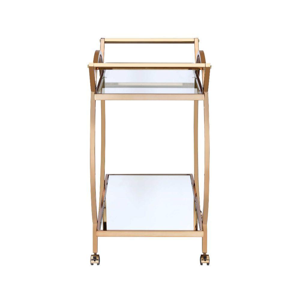 ACME - Traverse - Serving Cart - Champagne & Mirrored - 5th Avenue Furniture