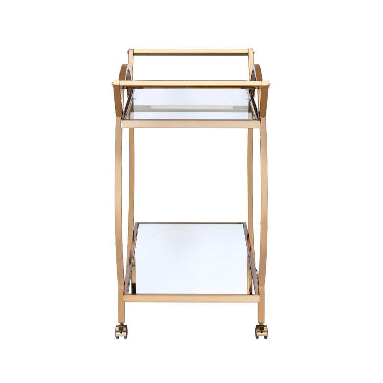 ACME - Traverse - Serving Cart - Champagne & Mirrored - 5th Avenue Furniture