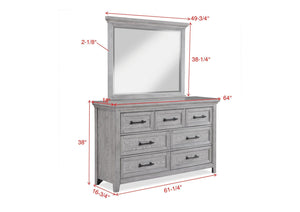 Crown Mark - Beckett - Dresser & Mirror - Greige - 5th Avenue Furniture