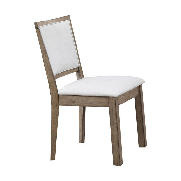 ACME - Paulina - Side Chair (Set of 2) - White PU & Rustic Oak - 5th Avenue Furniture
