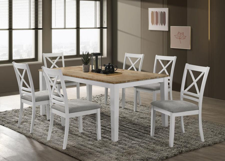 Coaster Fine Furniture - Hollis - Rectangular Dining Table - Brown And White - 5th Avenue Furniture