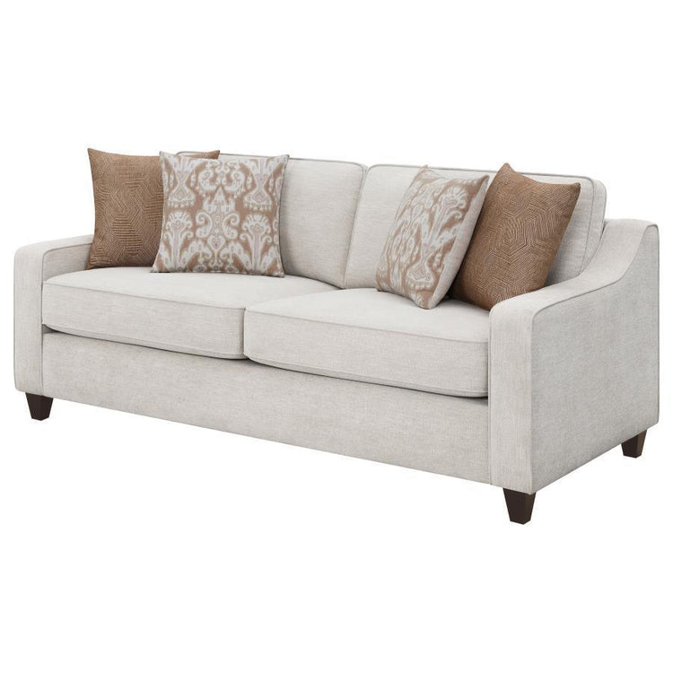 CoasterElevations - Christine - Upholstered Cushion Back Sofa - Beige - 5th Avenue Furniture