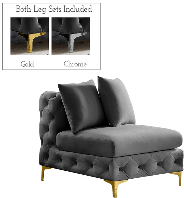 Meridian Furniture - Tremblay - Armless Chair - Gray - 5th Avenue Furniture
