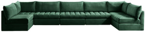 Meridian Furniture - Jacob - Modular Sectional 7 Piece - Green - 5th Avenue Furniture