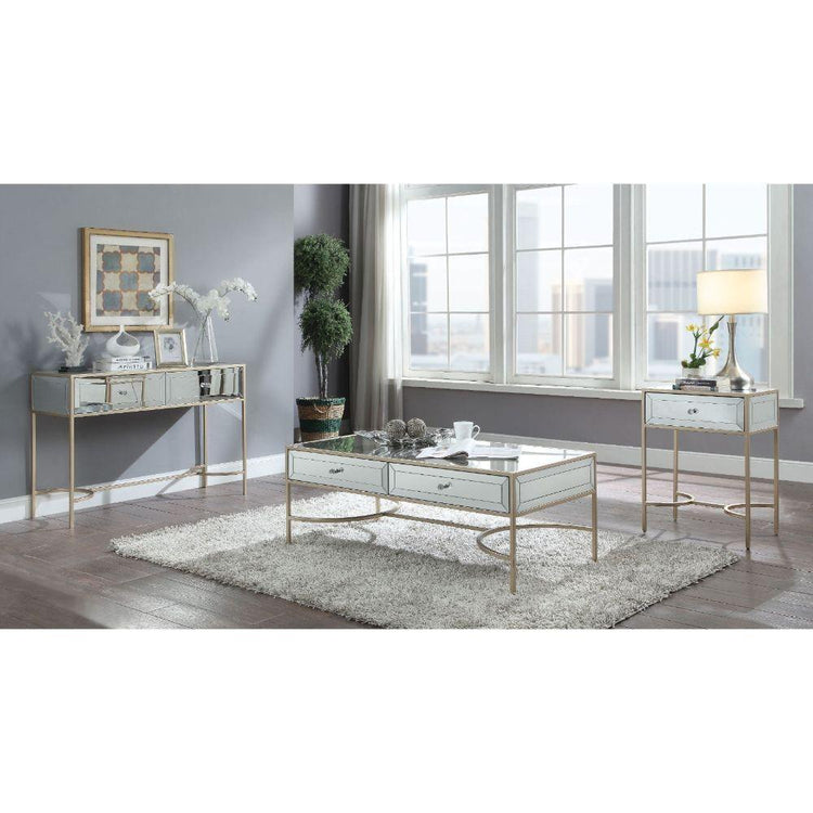 ACME - Wisteria - Coffee Table - Mirrored & Rose Gold - 5th Avenue Furniture