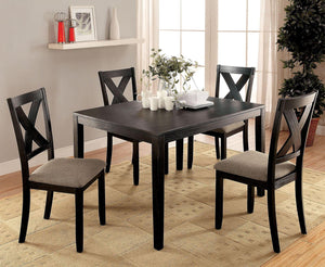 Furniture of America - Glenham - 5 Piece Dining Table Set - Brushed Black - 5th Avenue Furniture