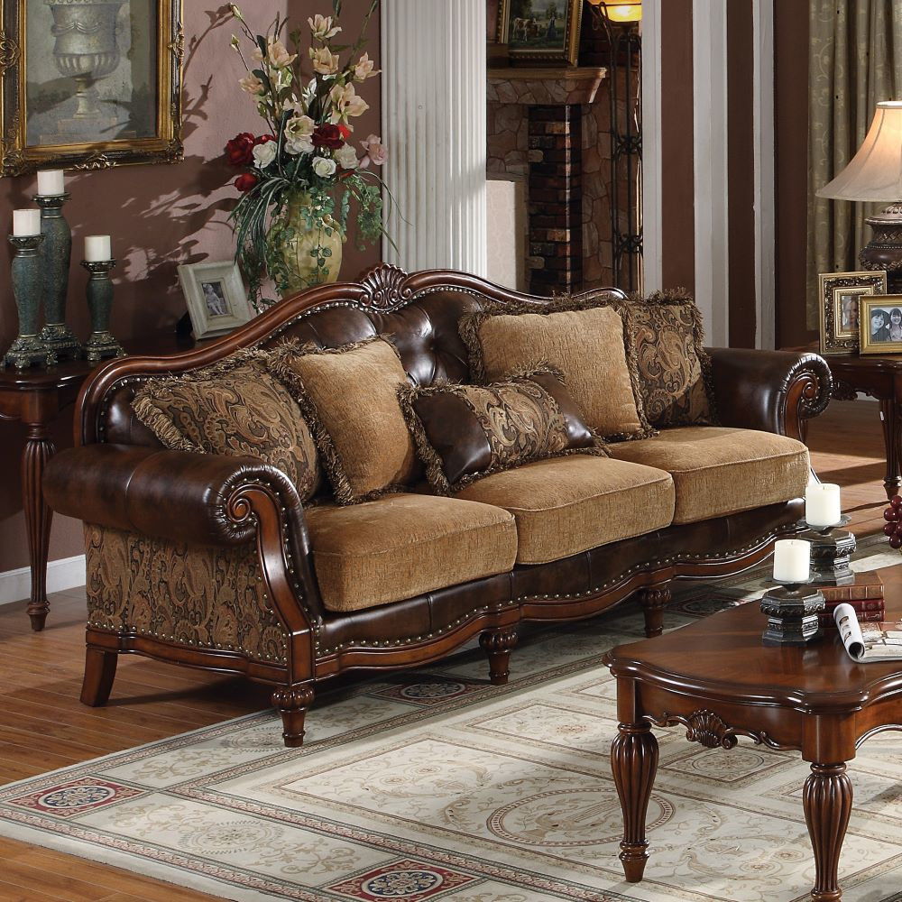 Dreena - Sofa (With 5 Pillows) - Dark Brown - 93"