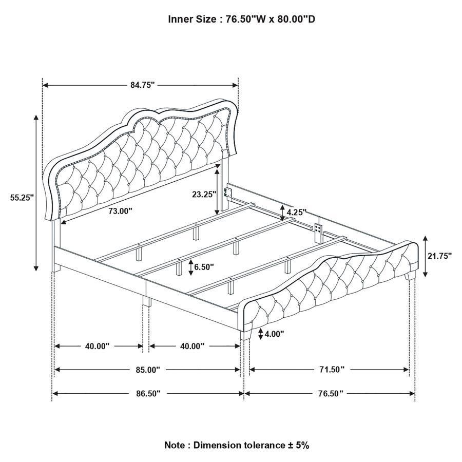 CoasterEssence - Bella - Upholstered Bed - 5th Avenue Furniture