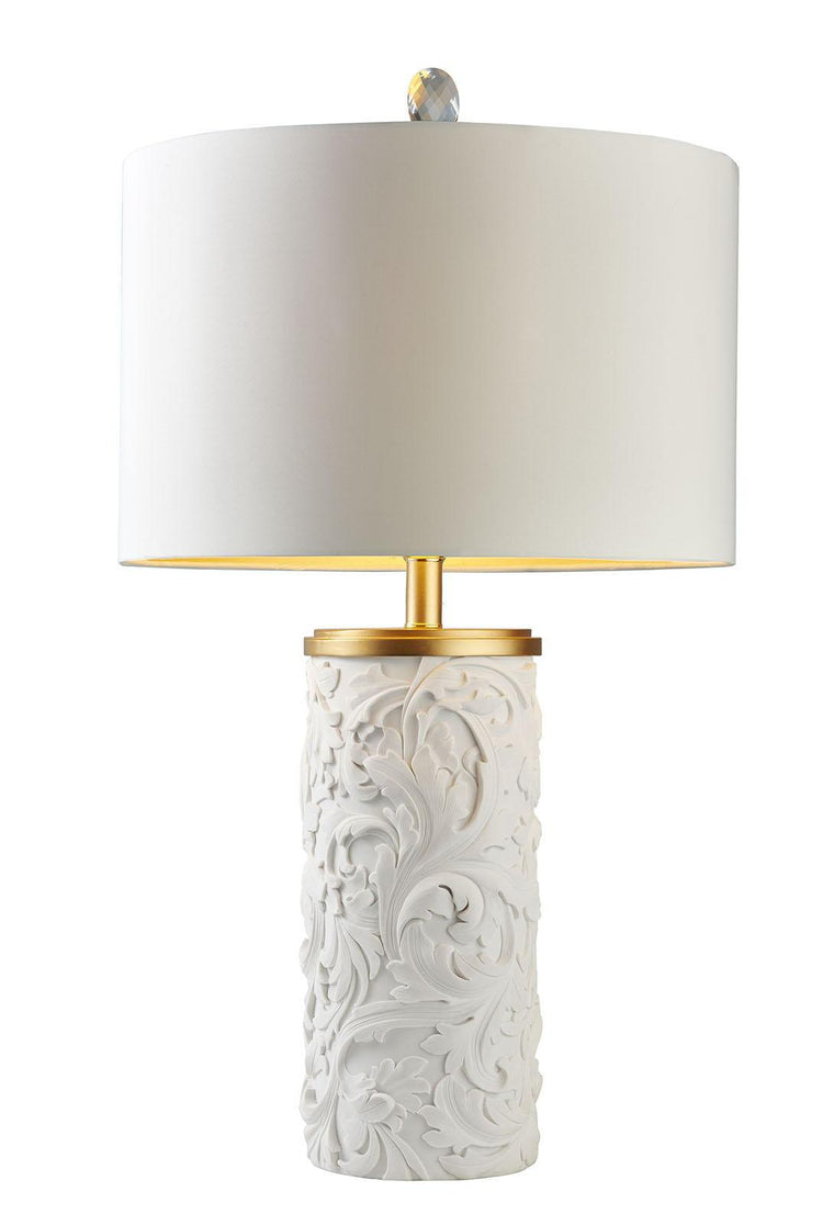 Furniture of America - Beryl - Table Lamp - White / Gold - 5th Avenue Furniture