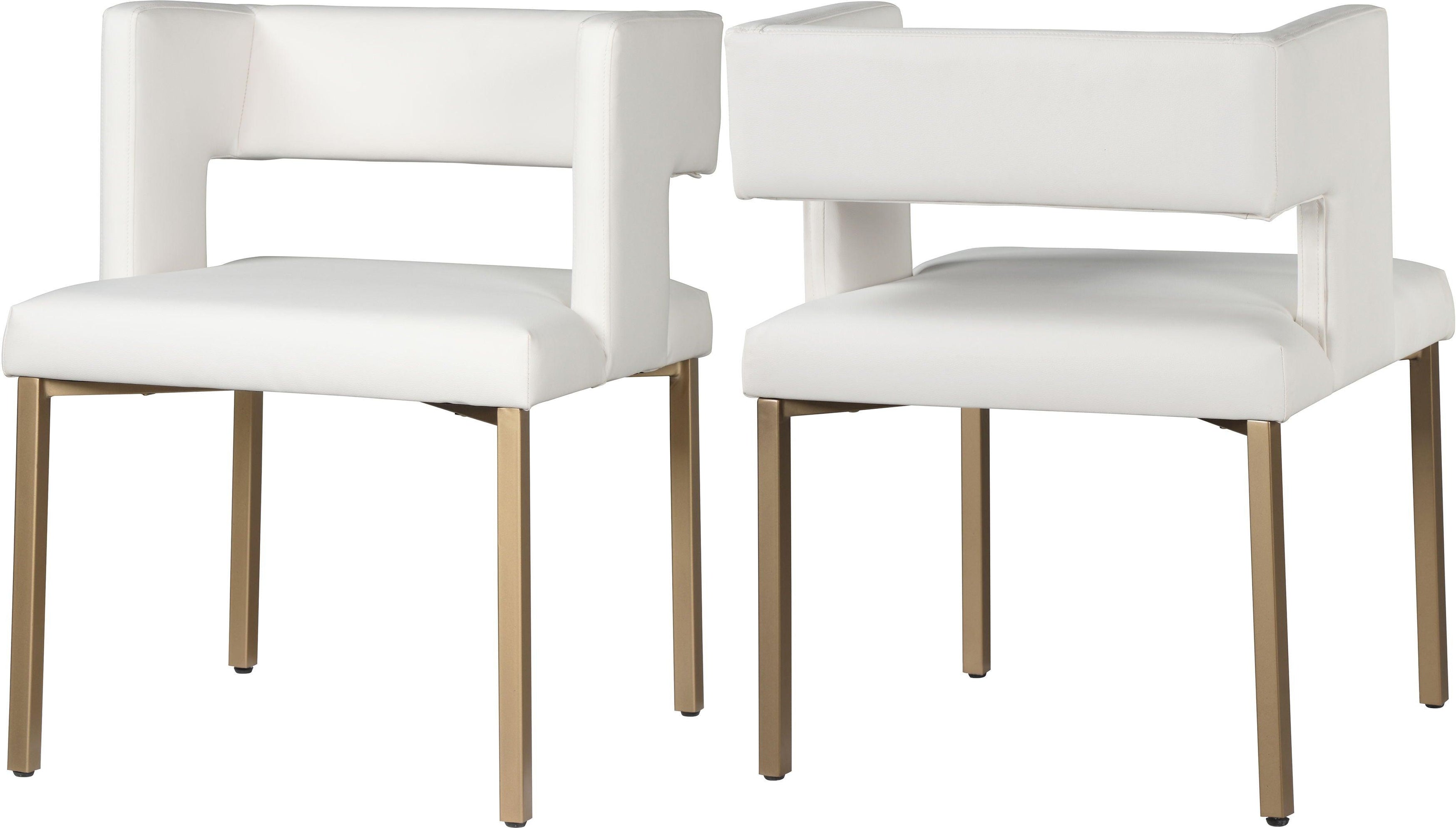 Meridian Furniture - Caleb - Dining Chair with Gold Legs (Set of 2) - 5th Avenue Furniture