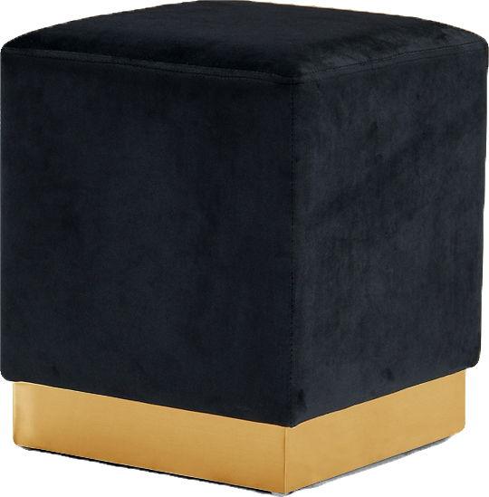 Meridian Furniture - Jax - Stool Ottoman with Gold Base - 5th Avenue Furniture