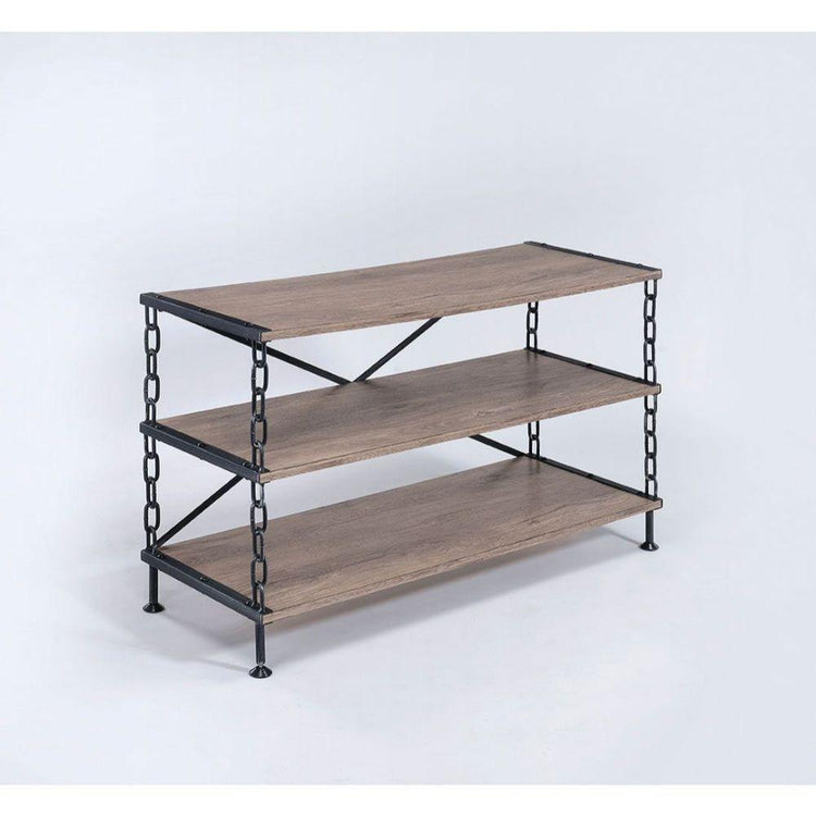 ACME - Jodie - TV Stand - Rustic Oak & Antique Black - 5th Avenue Furniture