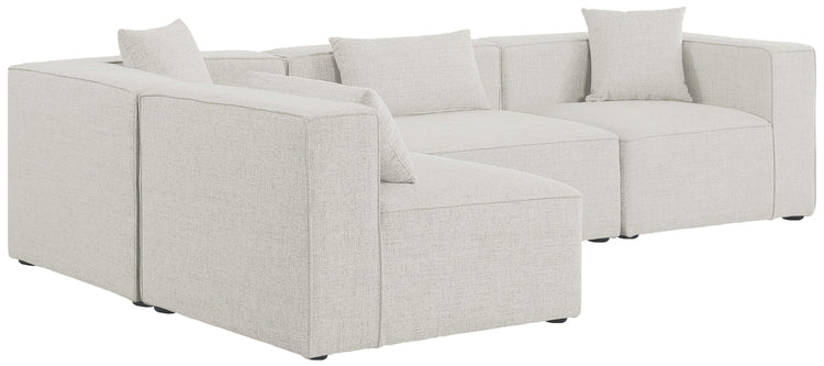 Meridian Furniture - Cube - Modular Sectional 4 Piece - Cream - 5th Avenue Furniture